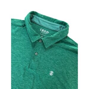 IZOD Golf Polo Shirt Mens XXL Green Stretch Performance Short Sleeve